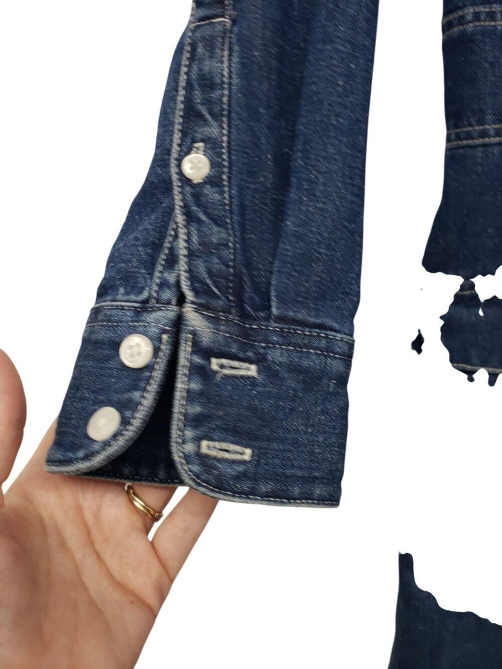 J. Crew $178 Denim Utility Dress Western Shirt Dress Tie Waist Womens 4 Office - Picture 8 of 12